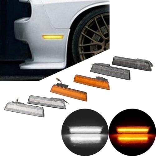 2Pcs Car Front Side Marker Lights LED Lamp For Dodge Challenger 2008-2014 / Charger 2011 2012 2013 2014