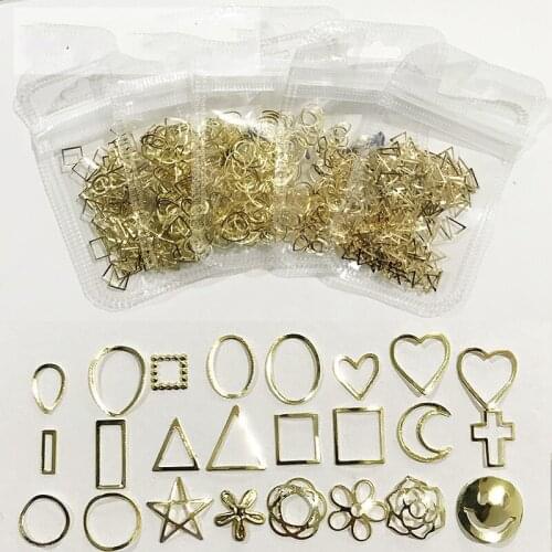3D Nail Decoration DIY Charms Gold Star Heart Manicure Metal N Nail Art Metal Alloy nail supplies nail art decorations
