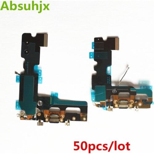Absuhjx 50pcs Charging Port Flex Cable for iPhone 7 Plus 5.5'' 7P 7G Charger Port USB Dock Conector for iPhone 7 4.7'' Parts