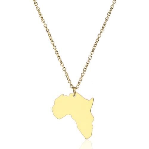 Africa map design chocker pendant Female Necklace stainless steel short clavicle chain lady Statement Gift jewelry 2pcs lot