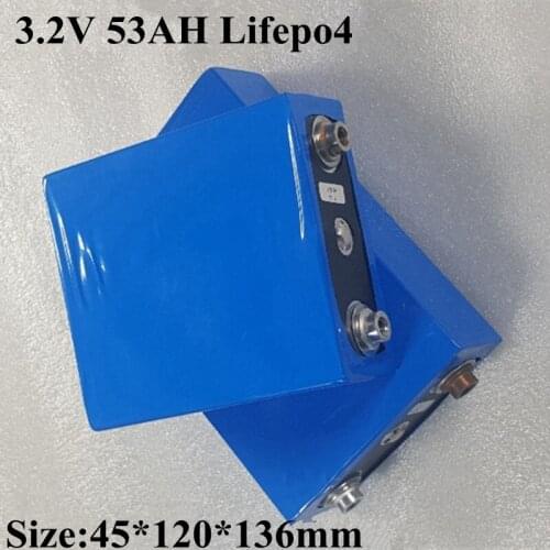 2pc High Capacity 50Ah 3.2v Lifepo4 Cell 3.3v Battery 53ah High Rate 100a for Diy Pack Solar Energy Power Supply System Inverter
