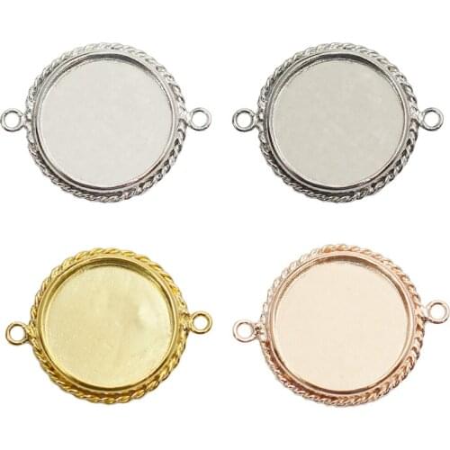 Beadsnice 925 Sterling Silver Round Connector Jewellery Bezel Cup Tray For Setting DIY Jewelry Component