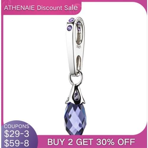 ATHENAIE 925 Sterling Silver Briolette Austrian Crystal Pendant Drops Fit All European Bracelets Color Red