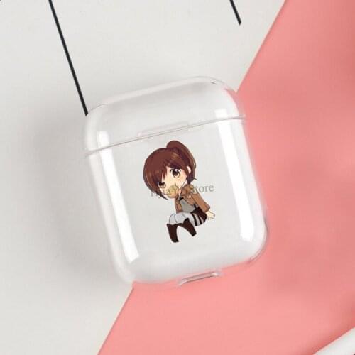 Cute Sasha Attack on Titan Cases For Apple AirPods 1 2 Case Clear Wireless Bluetooth Earphone Case Protective Shell
