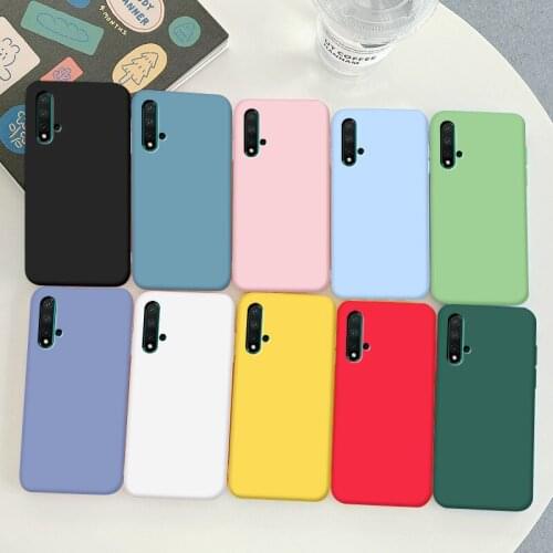 For Huawei Nova 5 Case Soft TPU Silicone Case For Huawei Nova 5 Pro Macaron Colors Candy Black Simple Phone Back Cover
