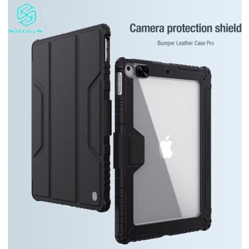For Apple iPad 10.2 2020 Case NILLKIN Bumper Slide Camera Protect Magnetic Flip Leather Back Cover For iPad 8th Generation 2019
