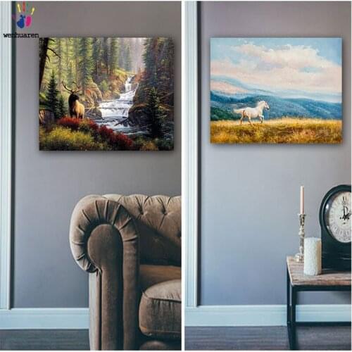 DIY colorings pictures by numbers with colorsThe big forest picture drawing painting by numbers framed