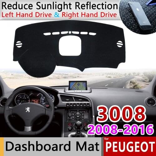For Peugeot 3008 2008~2016 MK1 3008GT GT Anti-Slip Mat Dashboard Cover Pad Sunshade Dashmat Protect Carpet Car Accessories 2010