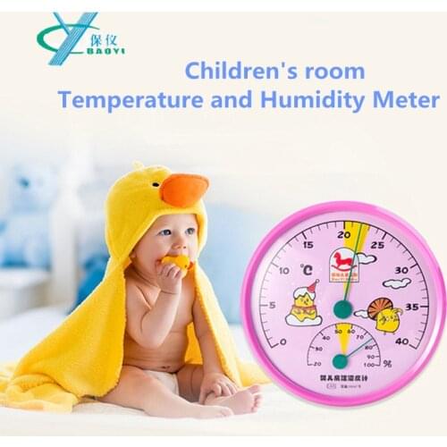 BAOYI 13CM Cute Creative Childrens Room Thermometer Household Indoor Temperature And Humidity Meter Lovely Baby Room Hygrometer