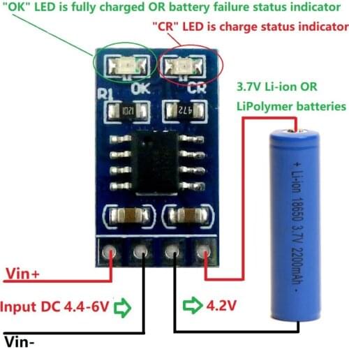 3.7V 4.2V 1A 18650 LiPo Li-ion Lithium Battery Charger Module MPPT Solar Charge Controller SD05CRMA Solar Panel Battery Charging