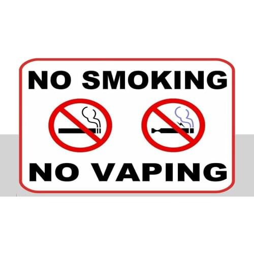 No Smoking No Vaping" Laminated Office Warehouse Business Sign Metal Decor