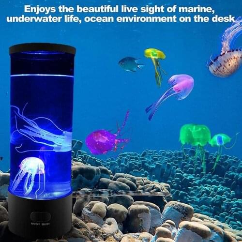 MLGB Lava Lamp 3D Lifelike Jellyfish Aquarium Tank Table Lamp Futuristic Decor Mood Lamp for Room Mood Light for Relax