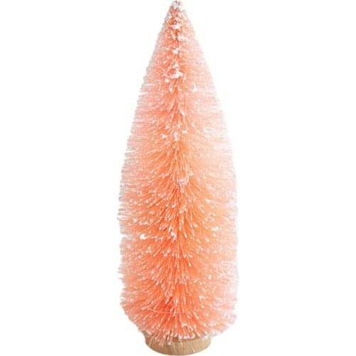Small Flocked Artificial Christmas Tree Snow Globe Décor Cute Unique Mini Bottle Brush Trees Pretty Holiday Party Decorations