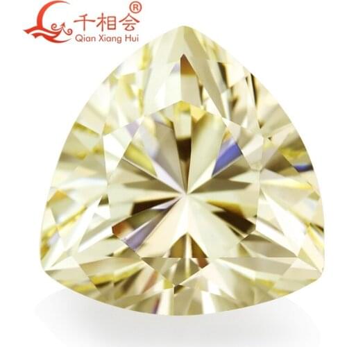 MN yellowish white color trillion shape for cubic zirconia loose CZ stone made by Qian xiang hui