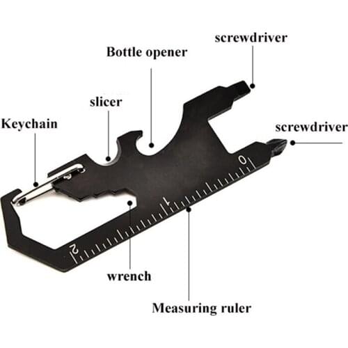 Outdoor Household Multi-function Tool Cassette Nail Remover Keychain Screwdriver Measuring Rule Carry Anywhere