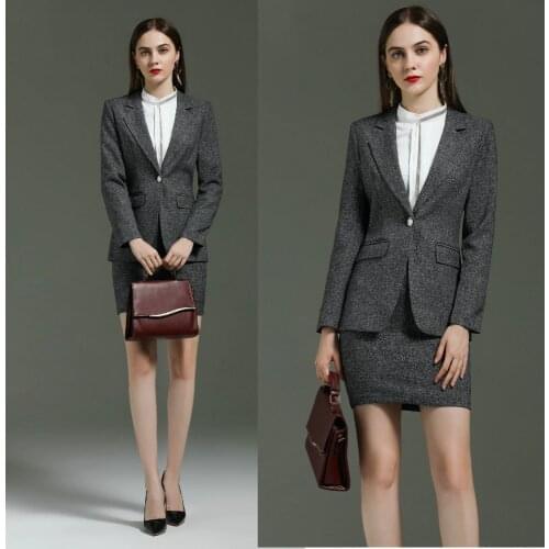 Fashion Gray Suit Female High-End Business Suit Temperament Manager Interview Business Formal Wear Suit Overalls