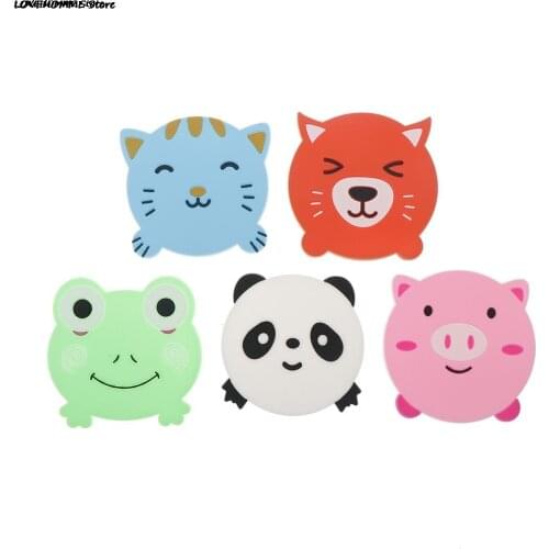 Cartoon Cute Silicone Teacup Coasters Cup Pads Mugs Bowls Mats Flexible Table Heat Resistant Lovely Round Drinks Placemats