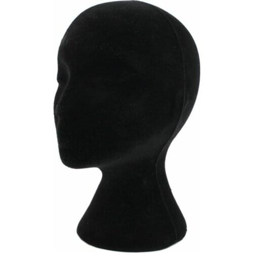 Male Fomale Styrofoam Foam Mannequin Manikin Head Model Wigs Glasses Display Stand Black
