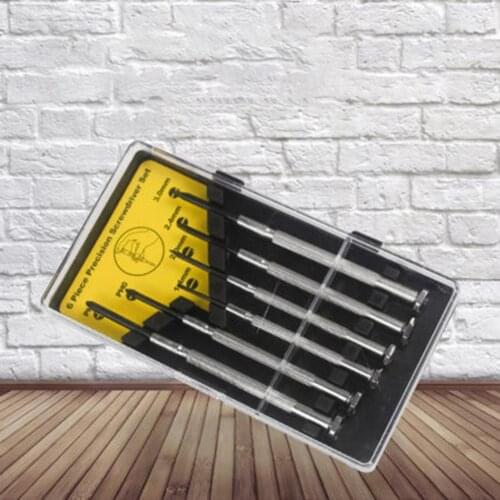 6Pcs Screwdriver Set Thin Anti-corrosion Chrome Vanadium Steel Premium Black Mini Screwdrivers for Glasses Watches Repair