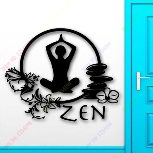 Yoga Wall Sticker Zen Meditation Yoga Health Mantra Enlightenment Girl Wall Sticker Fitness Wall Decal Bedroom Home Decoration