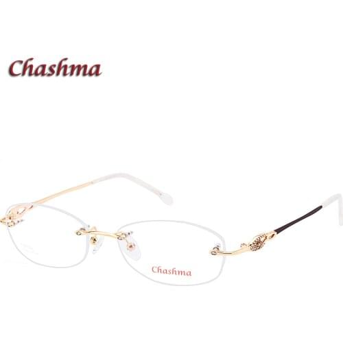 Titanium Women Rimless Prescriotion Glasses Frame Fashionable Transparent Spectacles High Quality Mujher Gafas Eyeglasses
