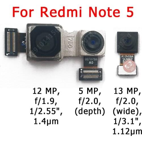 Original Front Rear View Back Camera For Xiaomi Redmi Note 5 Note5 Main Facing Frontal Camera Module Replacement Spare Parts