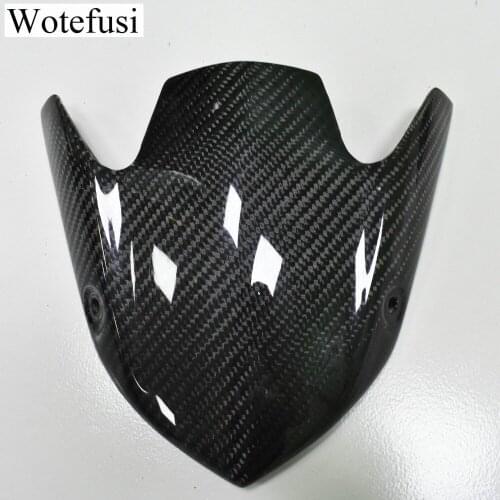 Wotefusi Carbon Fiber Motorcycle Windshield Screen Panel Cowl Fairing for Kawasaki Z1000 2015 2016 Black [PA516]
