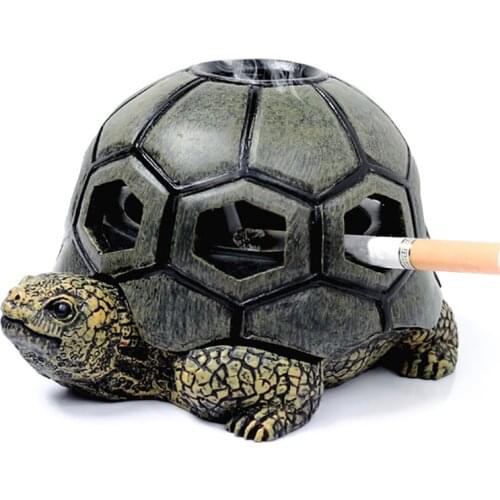1Pc Cartoon Tortoise Animal Ashtrays Creative Turtle Snail Ash Tray Windproof Smoking Accessories Resin Crafts Decoration