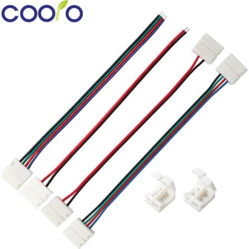 LED Strip Connectors 2pin / 4pin 10mm Waterproof Free Welding Connector for RGB / Single Color LED Strip 5pcs/lot