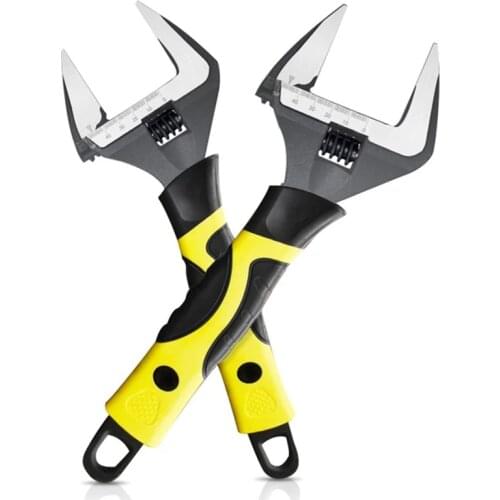 Adjustable Wrench Universal Spanner Large Opening Wrench Snap Grip Nut Key Bathroom Water Pipe Screw Repair Tool Hand Tools