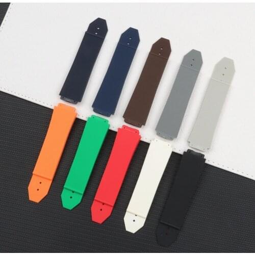 Nature Silicone Rubber band For 25*19mm Hublot strap big bang Men Watchband watch belt Fusion with Logo Deployment Clasp