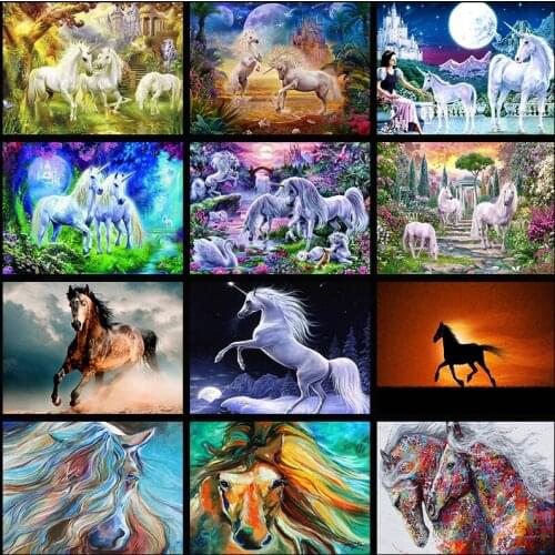 Christmas 5D DIY diamond painting horse diamond inlaid embroidery crafts diamond Mosaic home decoration
