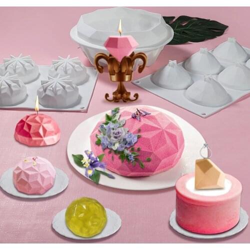 Diamond Shaped Silicone Mousse Cake Mold Crystal Mousse Mold Valentines Day Cake Mold Cake Decorating Tools