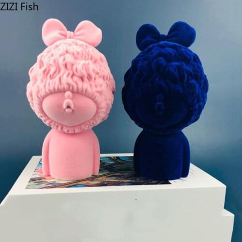 Girl Statue Flocking Ornaments Portrait Figurines Character Resins Sculpture Living Room Decoration Girly Figures Furnishings