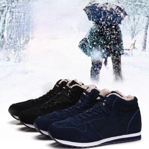 Unisex Warm Non Slip Cotton Shoes High Top Thicken Sports Shoes Male Snow Boots Outdoor Casual Comfortable Walking Sneakers