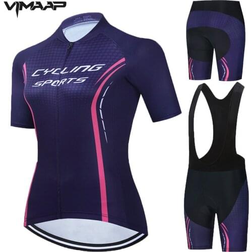 VIMAAP Short Sleeve Women Cycling Jerseys set Breathable Mountain Bike Clothes Women Bicycle Cycling Clothing Ropa Ciclismo
