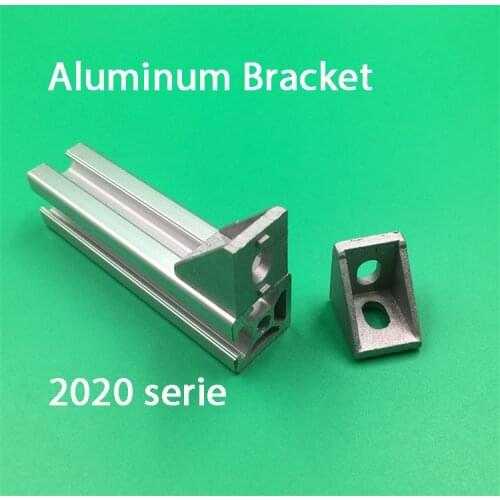 100pcs 2020 Brackets Corner fitting angle aluminum 20x20Corner Bracket 20x20x17mm Solid Cast For 20mm Extrusion CNC Routers