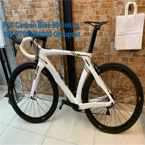 30 colors Sale RB1K THE ONE Champion White Carbon Road Complete Bike with 105 R7000 groupset 50mm Cosmic Wheelset