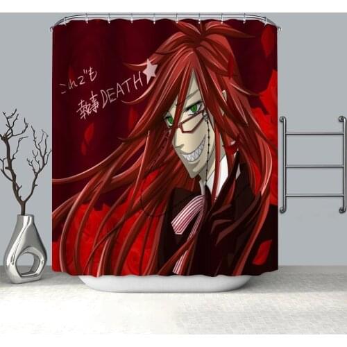 Black Butler Grell Sutcliff Shower Curtains For Bathroom Curtain Decor 180x180cm Waterproof Mildew Proof Fabric Shower Curtain