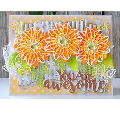 Vivid Chrysanthem Metal Cutting Dies Stencils for DIY Scrapbooking Decorative Crafts Supplies Embossing Paper Cards New 2018 Die