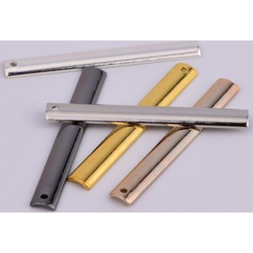 10pcs ZHU RU 40*5mm Charms Curved rectangle long Strip Pendants for DIY decoration neckalce earring key chain Jewelry Making