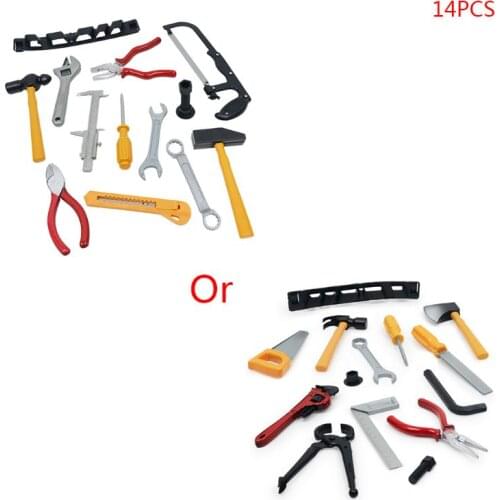 14 Pcs Set Construction Tool Set for Kids Child Career Training Activity Props Dress-Up Pretend Play Accessory