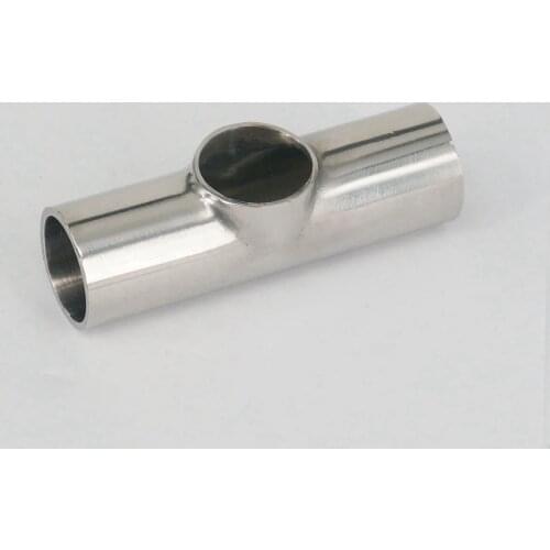 19mm O/D 304 Stainless Steel Sanitary Weld Flat Tee 3 Way Connector Pipe Fitting