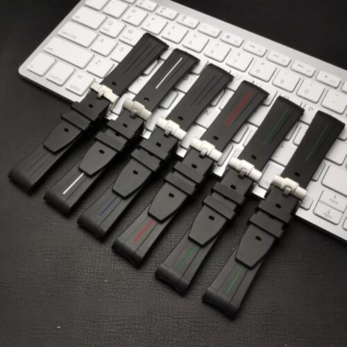20mm Black Curved End Silicone Rubber Watch band For Role strap Daytona Submariner GMT for Omega SEAMARSTER tools free