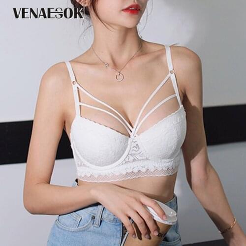 2021 Bandage Brassiere Thick Black Push Up Bra Set Embroidery Bras Lace Gather Red Sexy Underwear Set Cotton Women Lingerie Sets