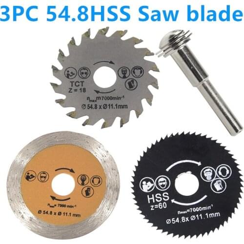 3PC 54.8 HSS Woodworking Saw Blades High Speed Steel Saw Blades Mini Slicing Saw Blades Electric Grinder Small Saw Blades