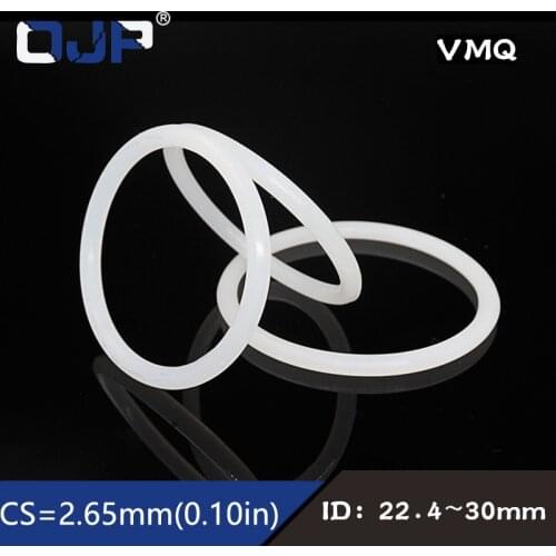 5PCS/lot White Silicon Ring Silicone O ring 2.65mm Thickness ID22.4/23.6/25/25.8/26.5/28/30mm Rubber O-Ring Seal Ring Gasket