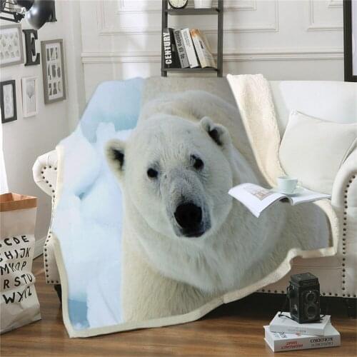 Arctic Animals Throw Blanket Soft Warm Microfiber Blanket Flannel Blanket For Bedroom