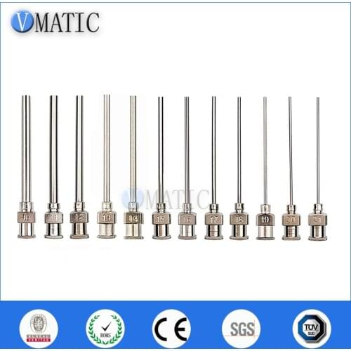 Free Shipping 12Pcs 10G-21G 1.5'' CE Approved Metal Stainless Steel Glue Dispensing Needle Tips 1-1/2 Inch