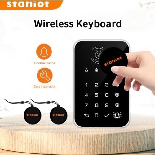 Staniot 433Mhz Wireless Touch Keyboard 5Pcs RFID Card Arm Or Disarm Password Keypad For Tuya Smart Home Security Alarm System
